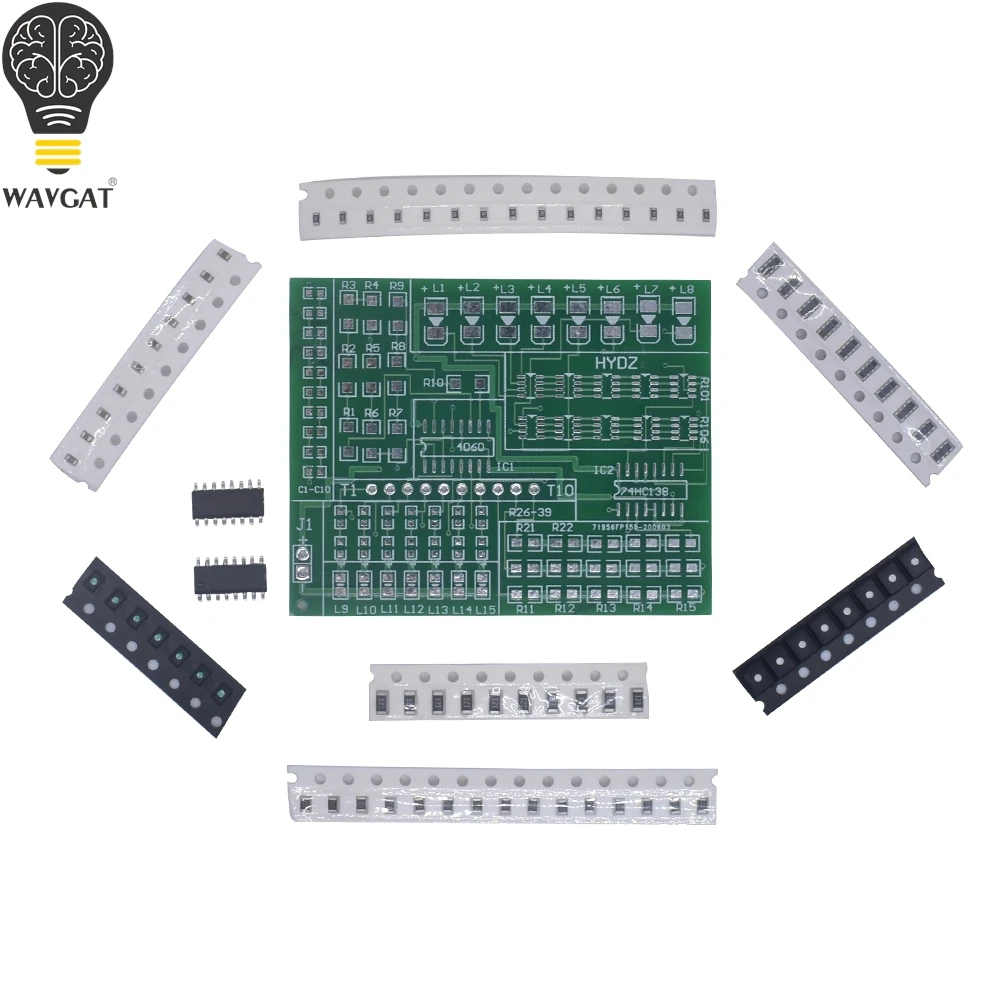 1801 Diy kit 15 color light controller kit  SMD component welding practice board parts electronic production kit