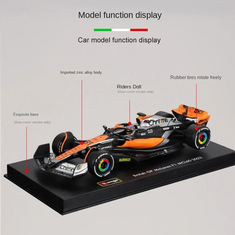 Bimi 1:43 F1 Racing Car No. 80 Car Model MCL60 McLaren 2023 Simulation Alloy Car Model Formula