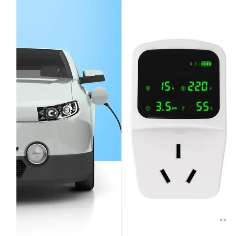 Convert Your Electric Car Chargers with Grounding Safety Volatge Current Charging Temperature & Power Display for Home