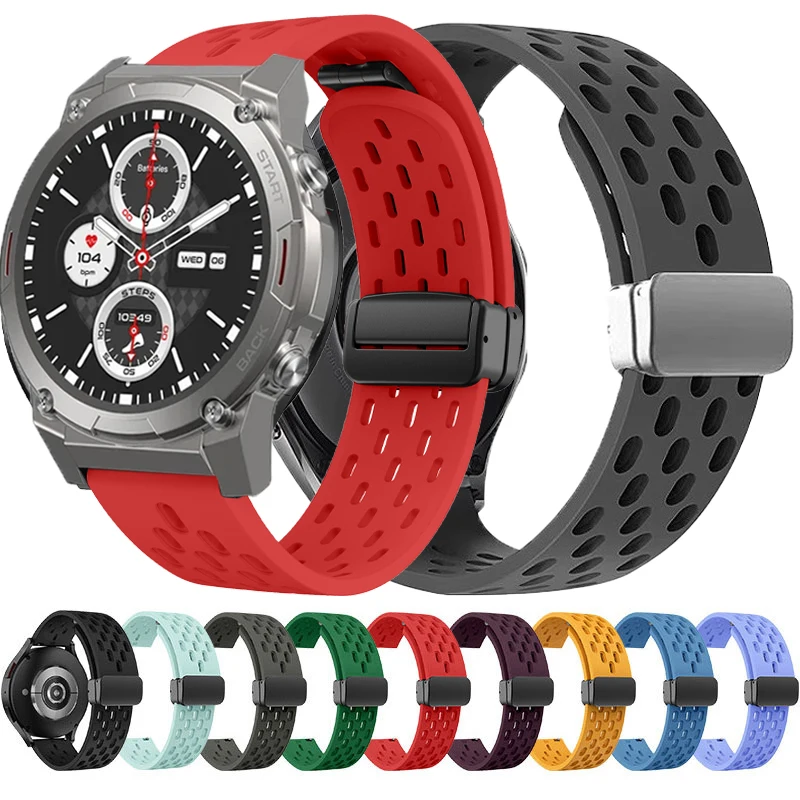 Magnetisches Silikonarmband für Zeblaze Vibe 7/Pro/Lite Stratos 2/3 GTR 2/3 Pro für Zeblaze Beyond 2/3 Pro Btalk 2 Swim NEO 3 Band
