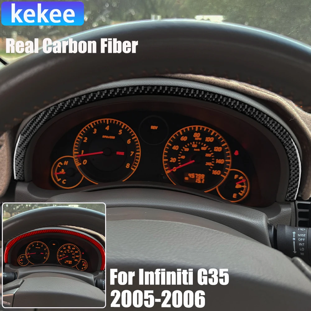 

Real Carbon Fiber Car Accessories Speedometer Strip Decorative Trim Cover Soft Sticker For Infiniti G35 V35 CV35 2005-2006