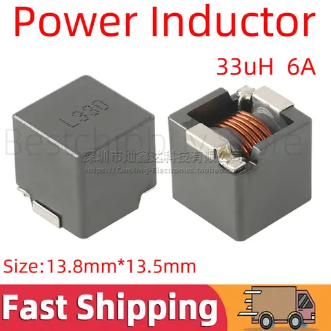 2pcs SINC1313-330M L330 SMD SMT Shield Power Inductor Inductance 33uH 6A High Current Moulding Filter