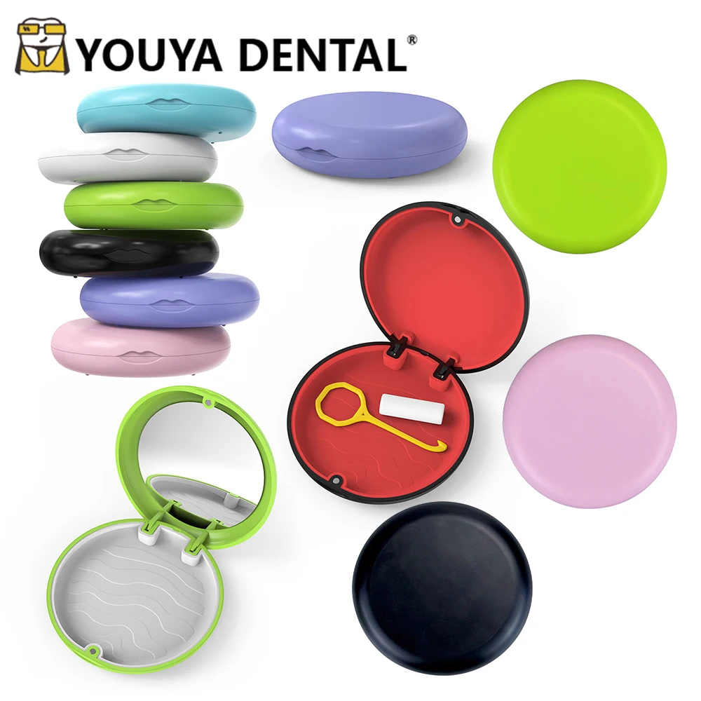 

Orthodontic Case Mouth Guard Braces Box Denture Fake Teeth Case with/without Mirror Dental Retainer Case False Tooth Box