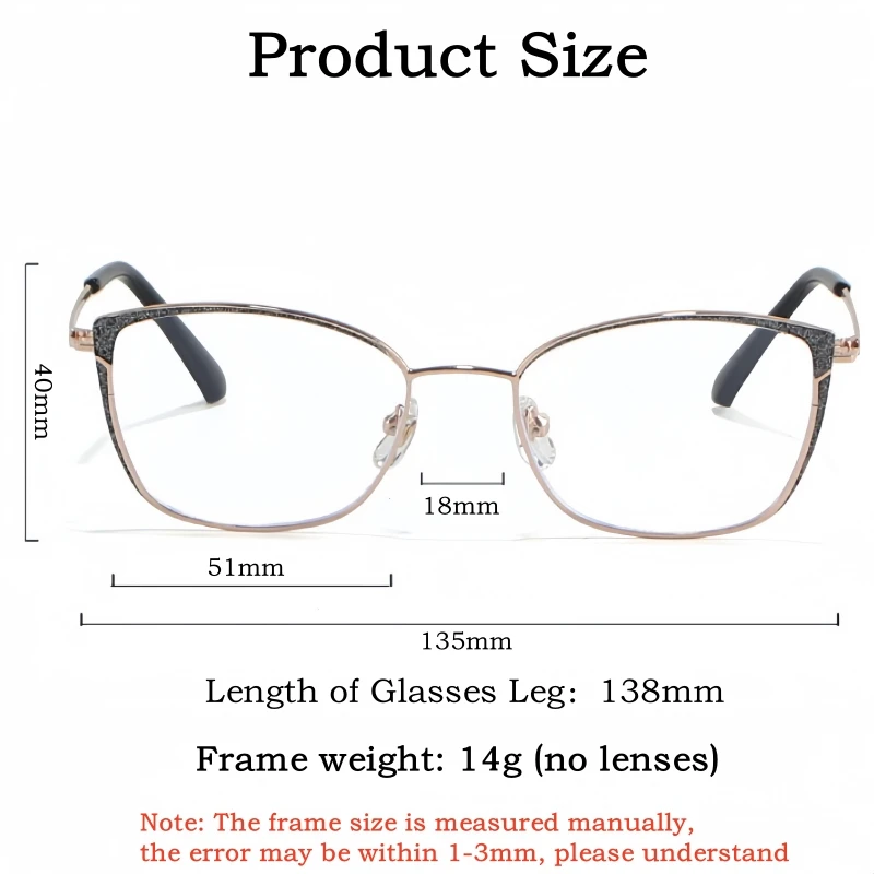 OLLYMURS Fashion Trend Women's Cat Eye Glasses Shiny Alloy Personality Small Face Optical Prescription Eyeglasses Frame F93065