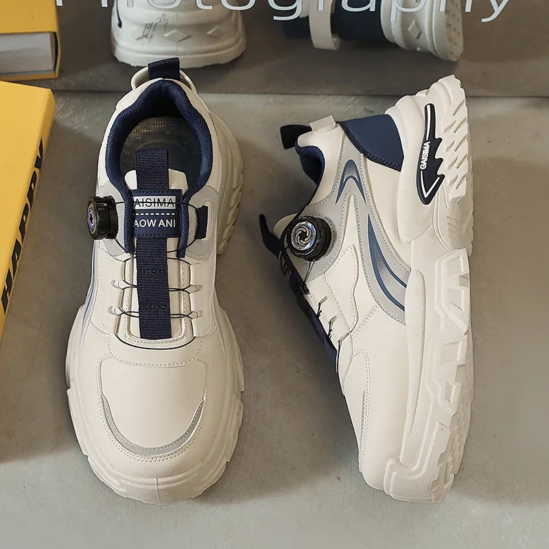 2025 Autumn New Men's Versatile High-Top Trendy Thick-Soled Running Shoes Breathable Casual Trendy Shoes view 2