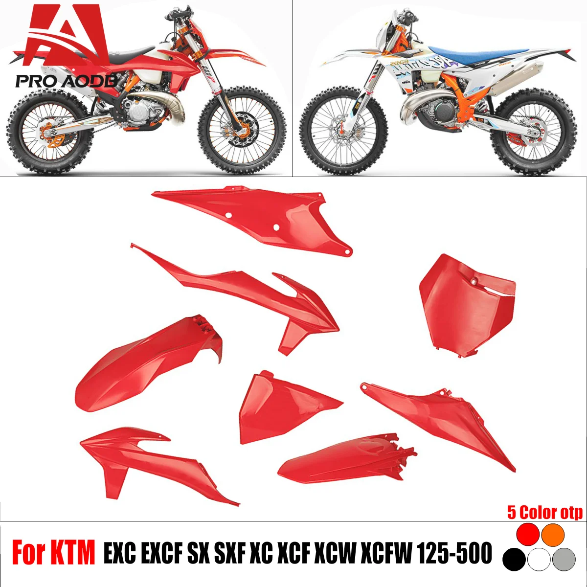 

Motorcycle Full Kit Durable Body Fairing Cover Fuel Tank Fender Mudguard Side Panel Plate Guard For KTM SX SXF XC XCF 125-450