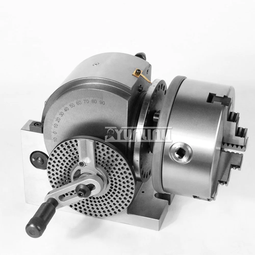 Imagem -04 - Cabeça de Indexação Universal para Fresadoras Cabeça Divisória Mandril de Mandíbulos Eixo Rotativo Cnc com Cabeçote Traseiro Cnc 160 mm