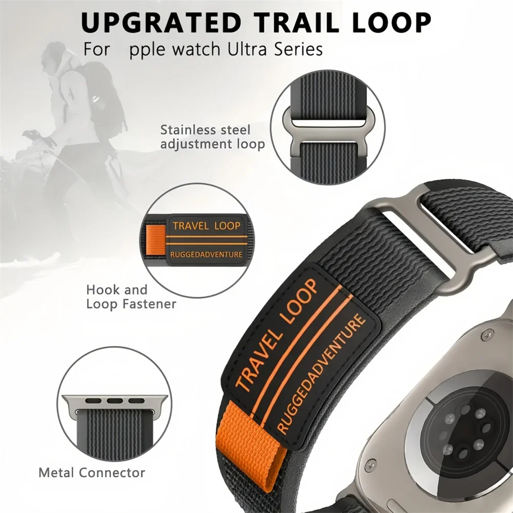Nylon Watch Band For Apple Watch Ultra 3 49mm 46mm 45mm 44mm 42mm 41mm 40mm Loop Bracelet Iwatch Series 11 10 9 8 7 6 5 SE Strap