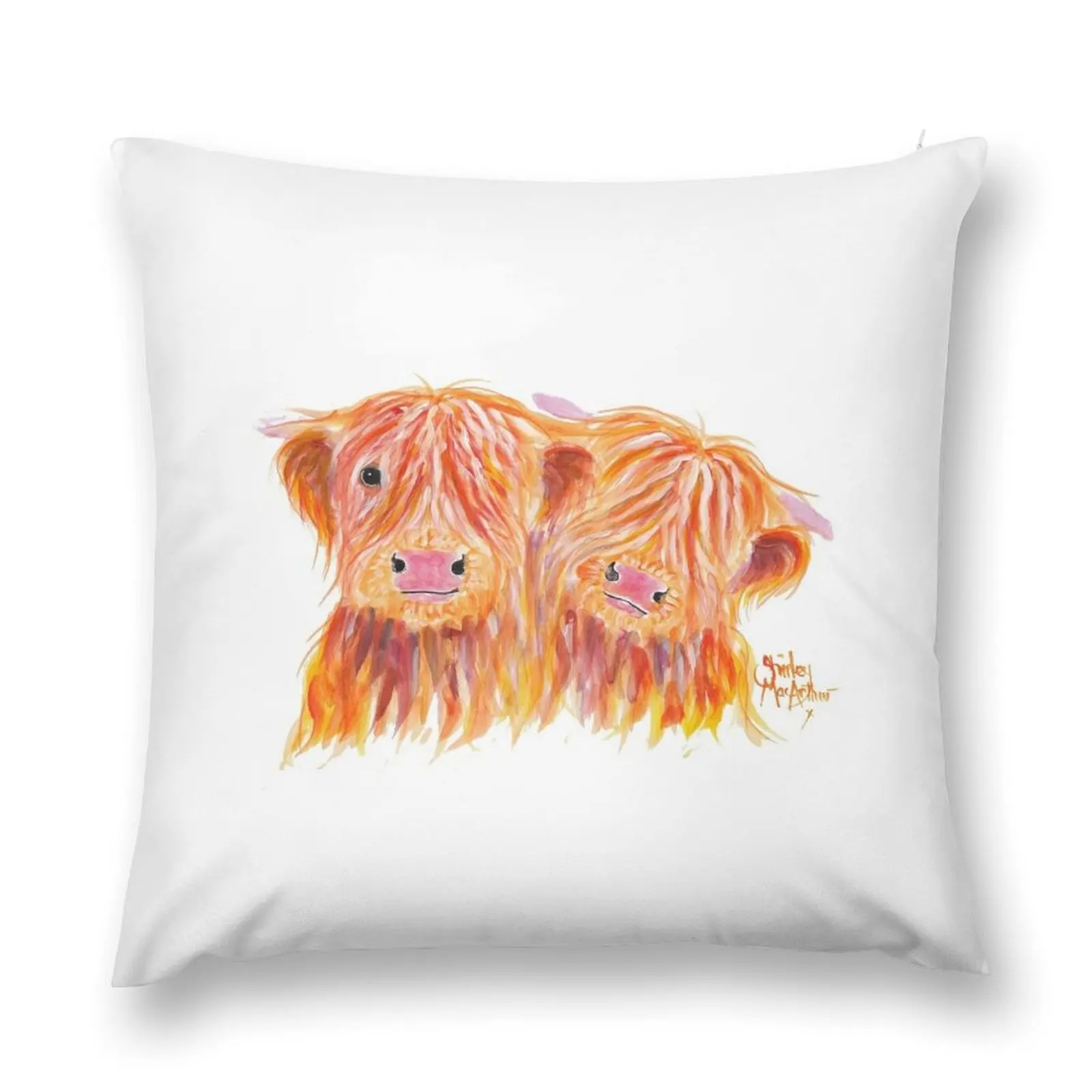 

HIGHLAND COWS 'BUDDIES' By Shirley MacArthur Throw Pillow Sofa Cushions Christmas Covers pillow cover luxury pillow