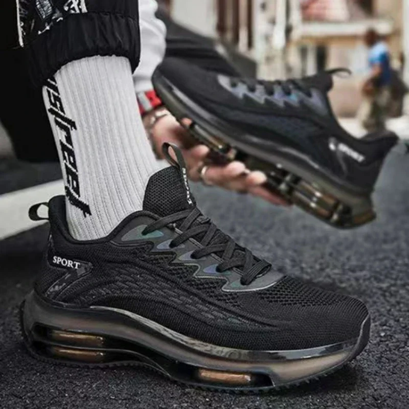 Outdoor Men\'s Casual Sneakers Chunky Running Shoes Fashion Men Shoes Mesh Breathable Basketball Shoes Non Slip Shock Tennis Shoe