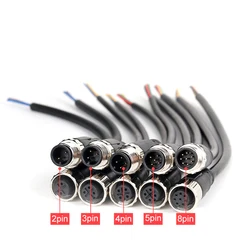 M12 IP67 waterproof male female circular connector 2Pin 3Pin 4Pin 5Pin 6Pin adapter cable 20cm