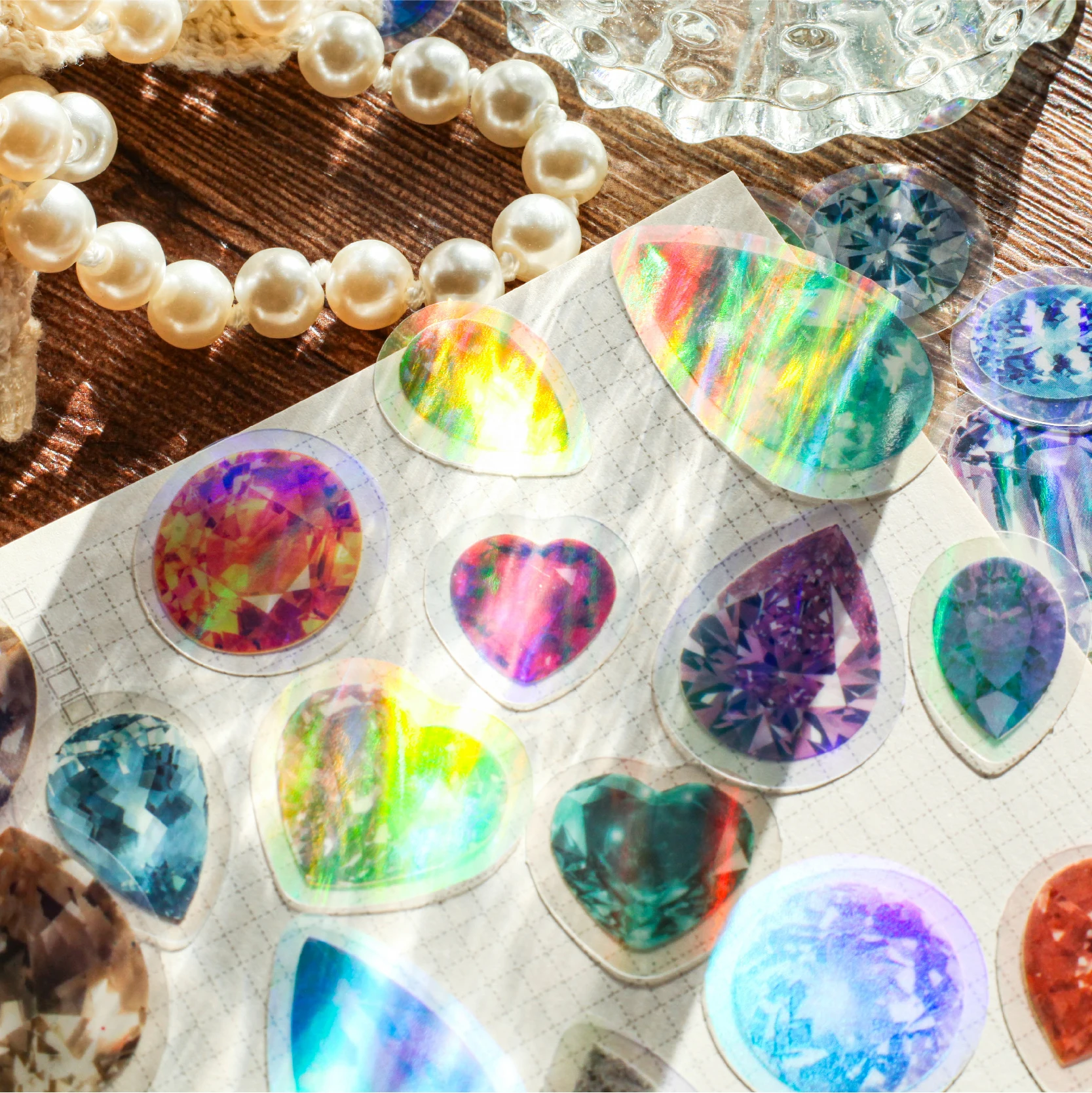 30 قطعة INS الكرتون الأحجار الكريمة ملصق حزمة سكرابوكينغ المواد DIY بها بنفسك ألبوم اليوميات الزخرفية تسميات القرطاسية الجمالية ملصقات