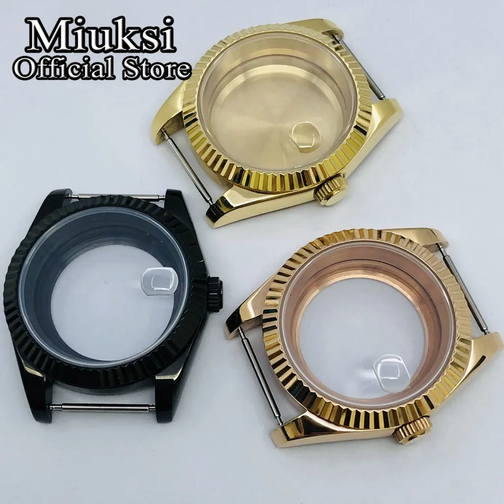 Miuksi 36mm/40mm watch case sapphire crystal fit NH35 NH36 NH34 ETA2824 2836 PT5000 Mingzhu DG2813 3804 Miyota8215 movement