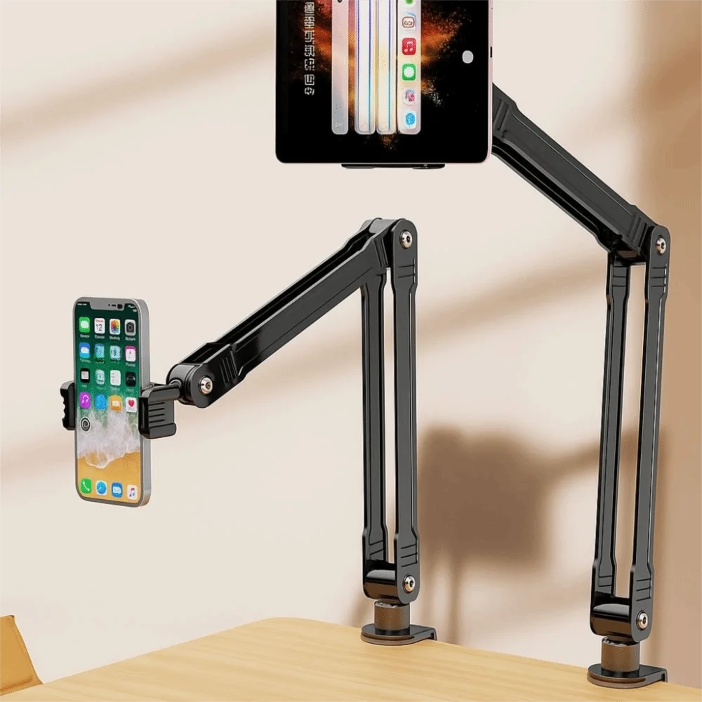حامل لوحي متعدد الوظائف قابل للتعديل وقابل للطي وذراع طويلة وحامل لوحي قوي مصنوع من خليط معدني لسطح المكتب وحامل لوحي بجانب السرير #2