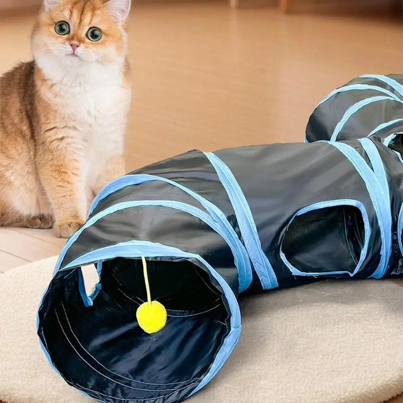 Kattenspeelgoed Tunnel Binnen Kat Verbergen Interactieve Speeltunnel Buisspeelgoed Leuk Opvouwbaar Kat Schuilplaats Speelspeelgoed voor Konijnen Puppy Kitten