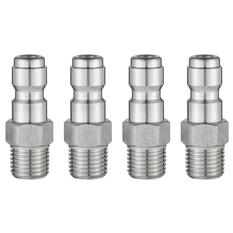 Exclusive 4X Pressure Washer Snow Foam Quick Plug Connector 1/4 Inch To Spray-Gun Wand Lance Adapter Quick Disconnect