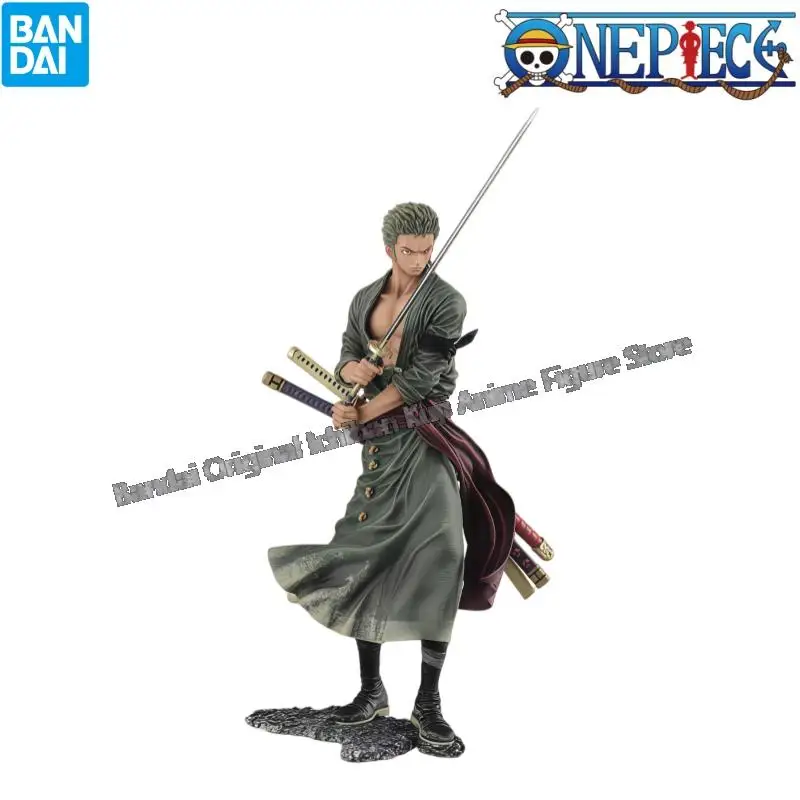 

В наличии Bandai, оригинальная коробка, гаражный комплект, модель One Piece Roronoa Zoro, персонажи аниме, Коллекционная оригинальная фигурка, статуя