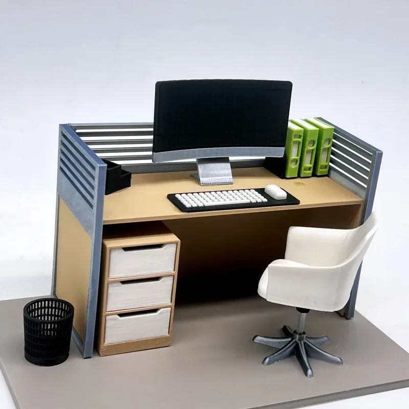 Oryginalny projekt, duch współczesnych pracujących ludzi, stół z krową i koniem, model ornamentu krowa i koń w skali 1:12