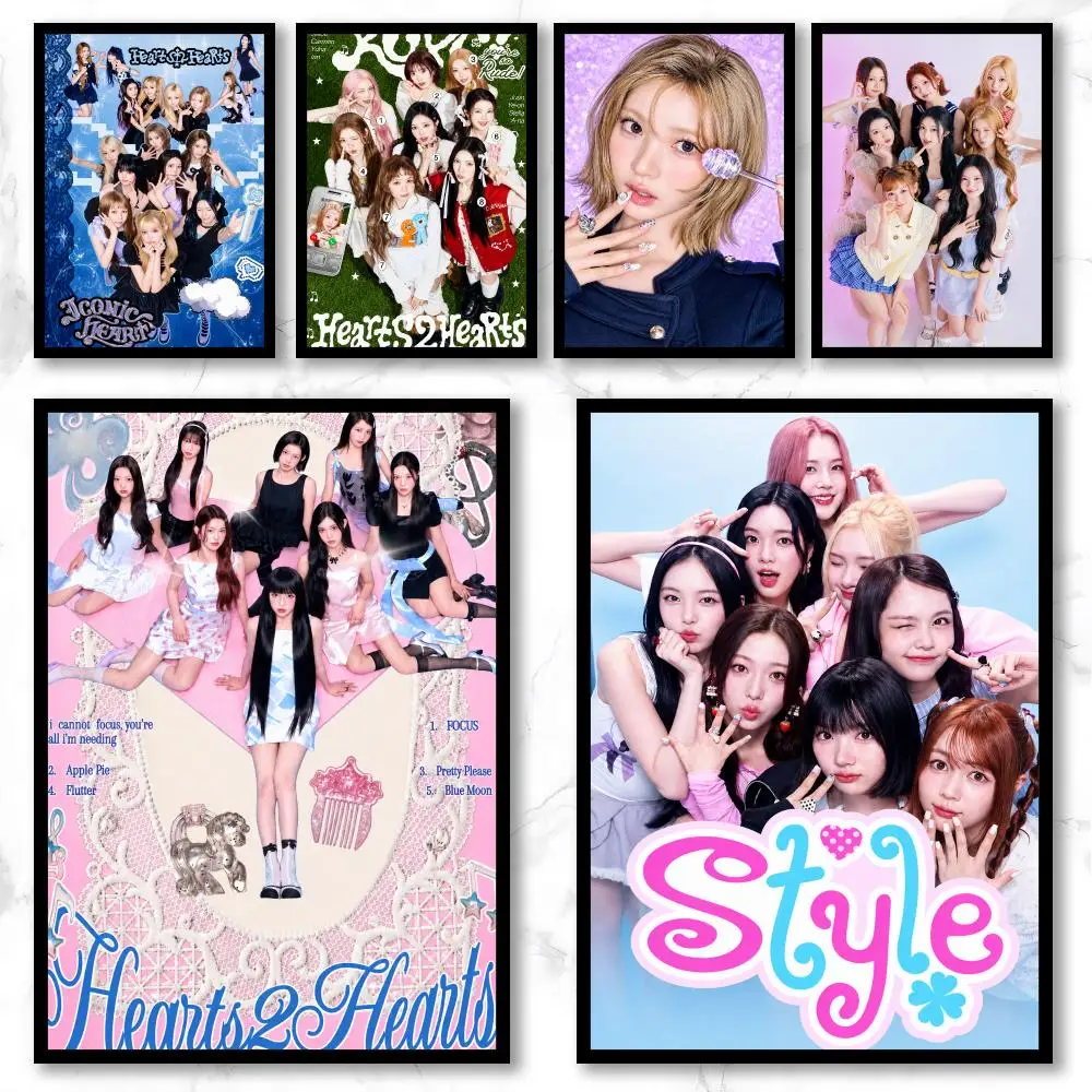 Music Kpop Girl Group Hearts2Hearts Poster Graffiti Art Posters, Chic Wall Decor for Home, Studio, Office & Coffee Shop