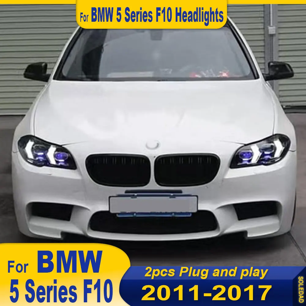 Headlights For BMW 5 series F10 F18 Car Headlights 2011 2012 2013 2014 2015 2016 2017 DRL Assembly upgrade Dynamic Signal
