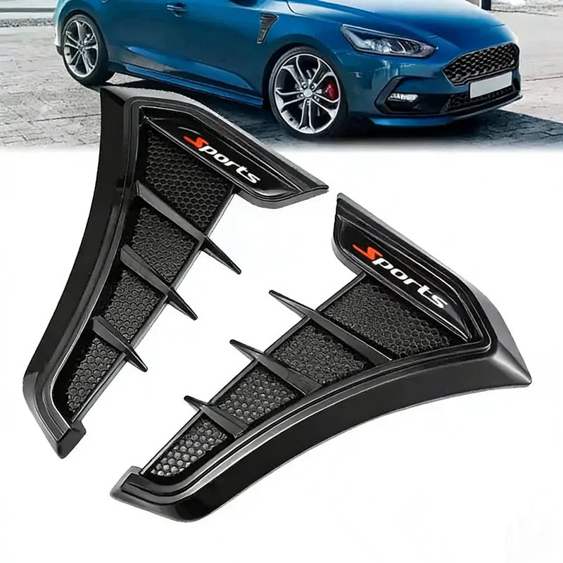 

Vent Cover Fender Hood Air Flow Intake Trim Car Side Exterior Accessories Wing Decals Ventilation Sticker Modified Styling 2pcs