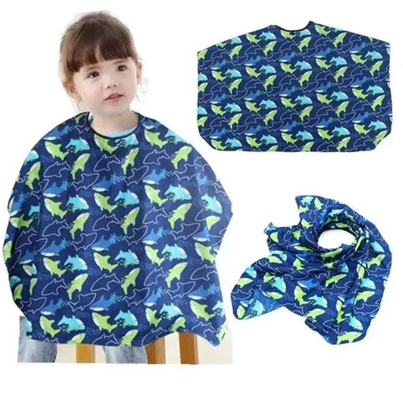 Per bambini Salon abito da taglio impermeabile per capelli Cape Nylon parrucchiere Sea Fish Patterned Barber