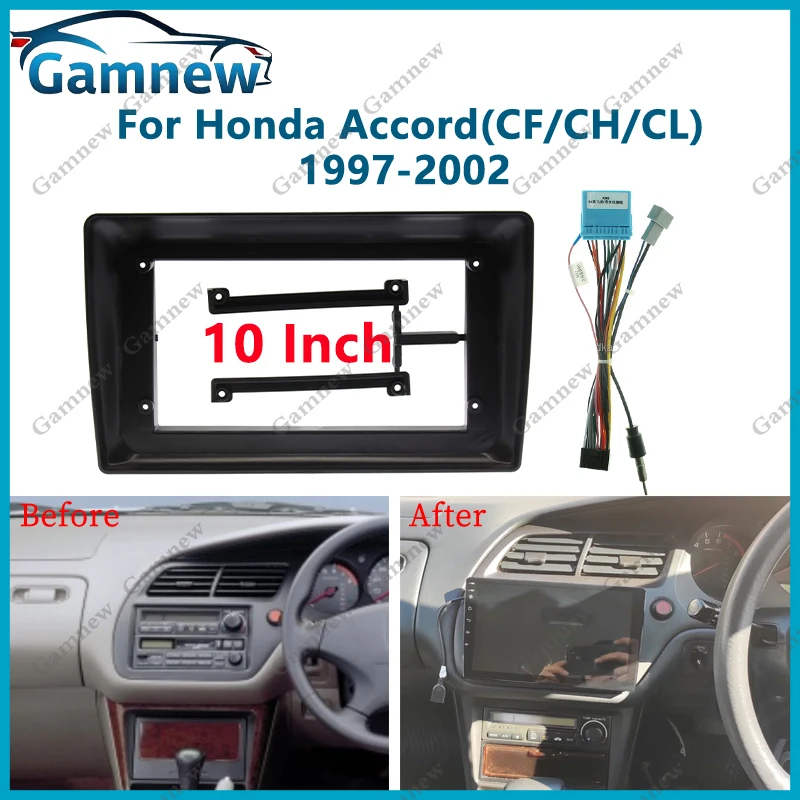 

10 Inch Car Frame Fascia Adapter Android Radio Audio Panel Kit For Honda Accord (CF/CH/CL) 1996-1998