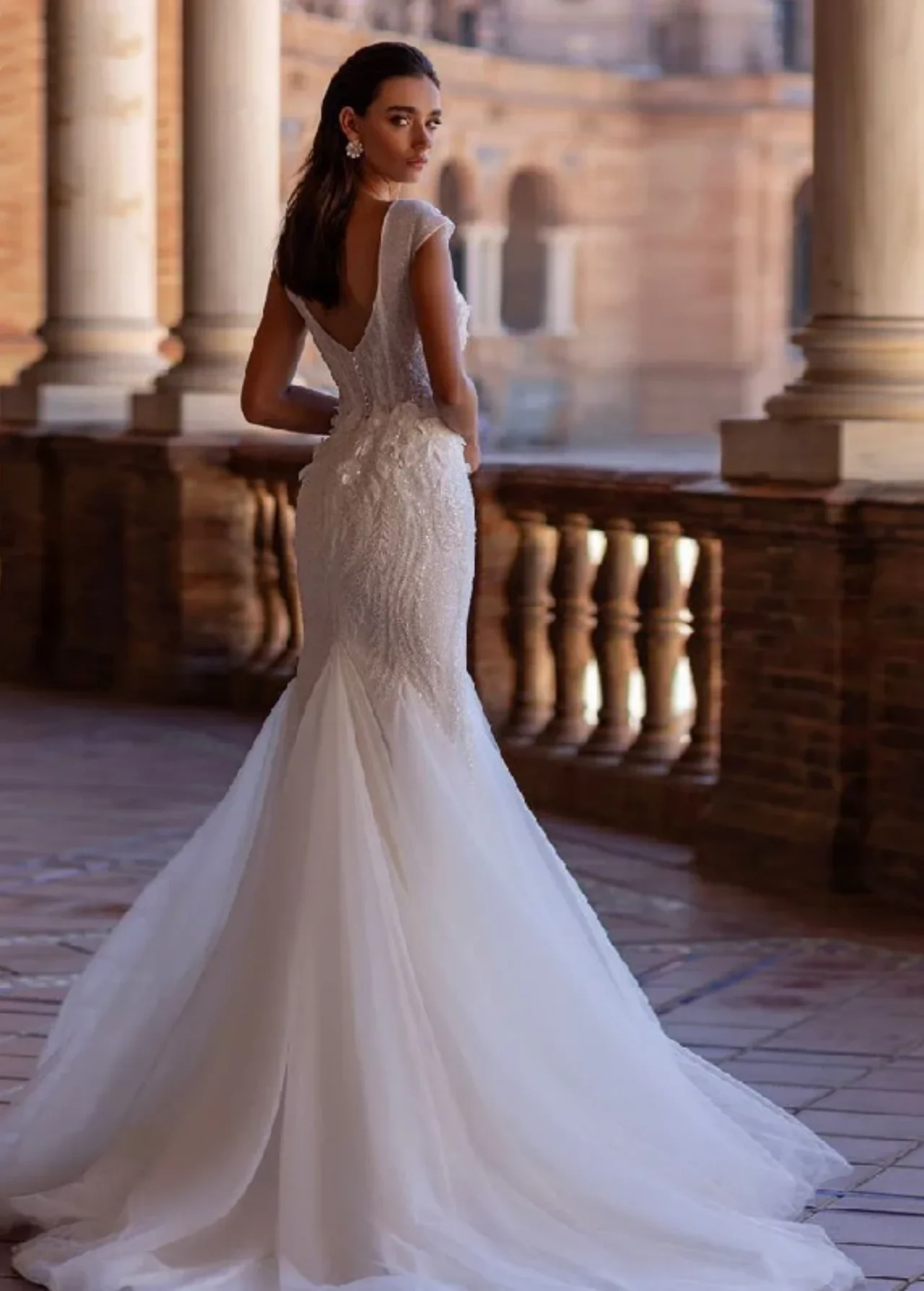 Customized Elegant Sweetheart Neck Sexy Mermaid Wedding Dresses Spaghetti Applique Sweep Train Bridal Gown Vestido De Noiva