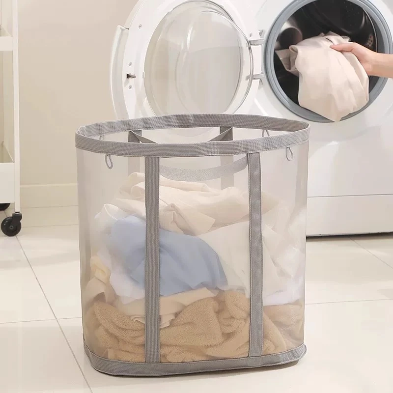 Mesh Wash Laundry Basket Slim Can Clearance Storage Laundry Hamper Plastic Organizer Cesto De Roupa Suja Bathroom Accessories