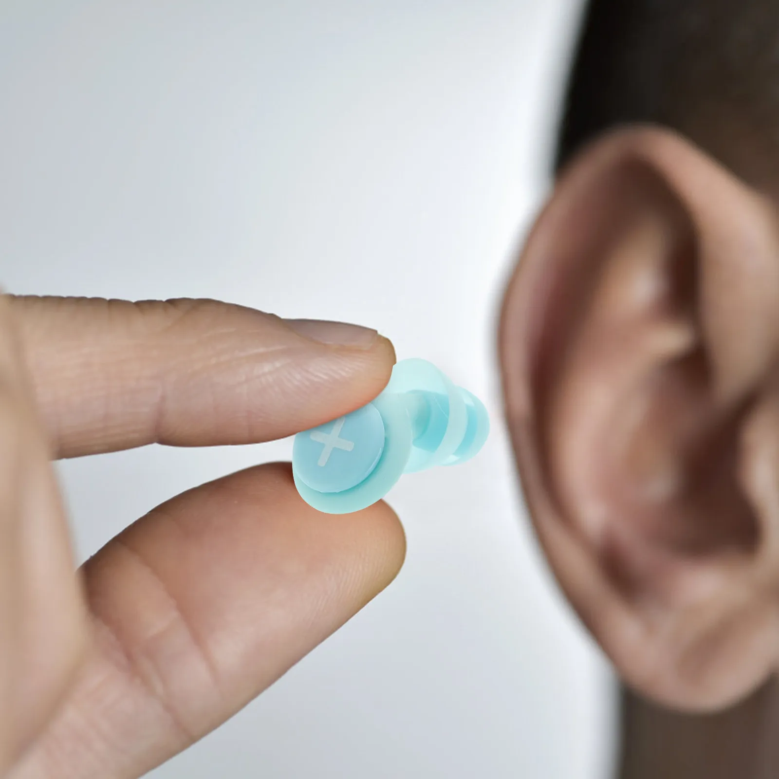 

2Sets Premium Reusable Silicone Anti-Noise Earplugs Ergonomic Design for Sleeping Concentration Construction Travel Noise