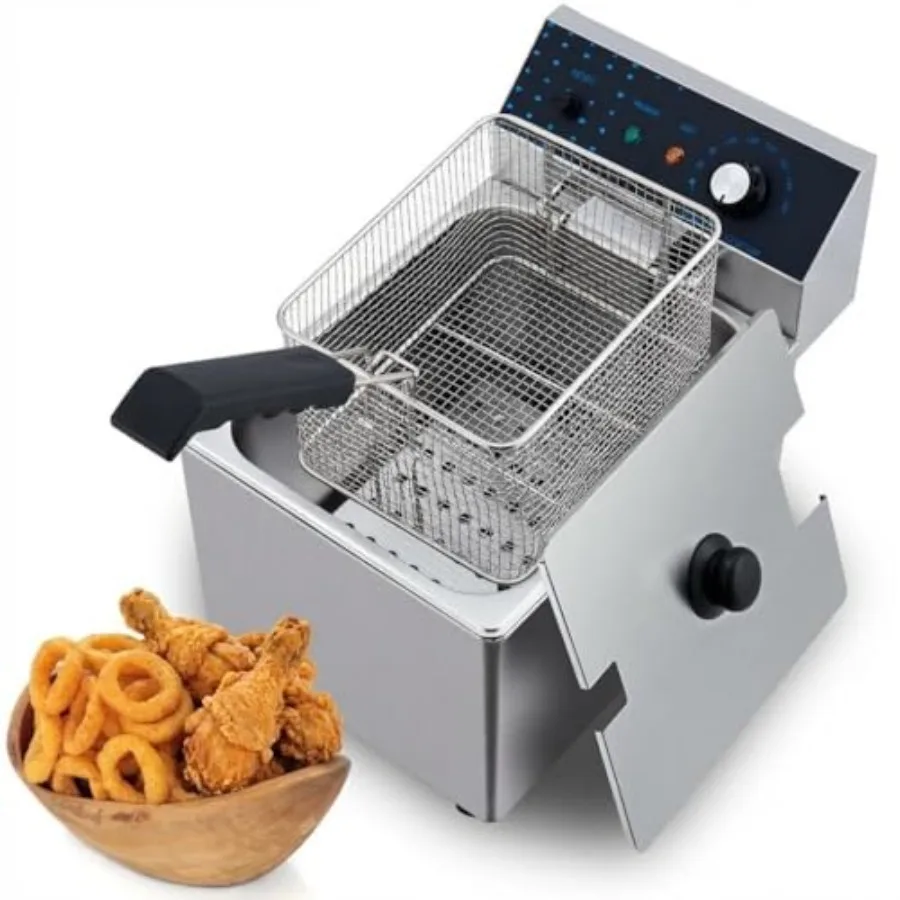 

Electric Deep Fryer Stainless Steel with Basket 8 l/8.45 QT Countertop Fryers Pot Large Capacity Commercial Home Use Cooker Oil