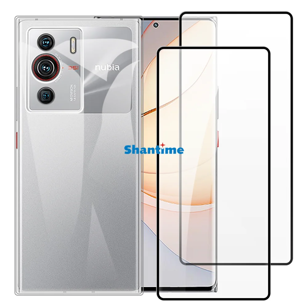 Soft Case + 2 Pack Tempered Glass Screen Protectors for ZTE Nubia Z40 Pro, Z40 Pro Gravity Edition Full-Body Protection