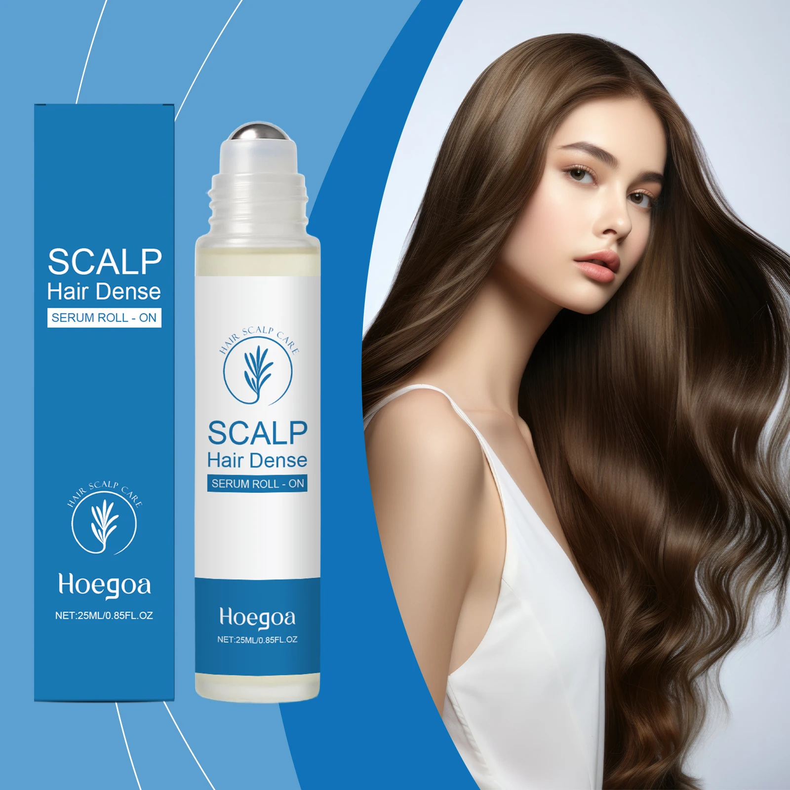 

Gentle Nourishing Rosemary Hair Roller Ball Serum, Aids Scalp Massage Improve Hair Density Boost Thickness & Support Hair Care