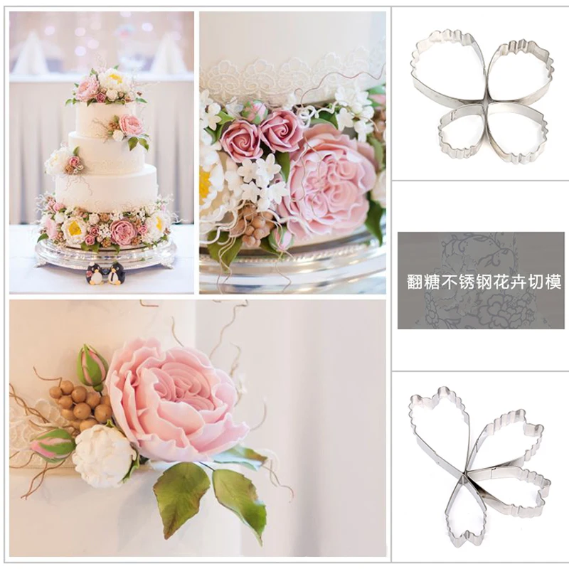 Large Peony Veiners Petal Silicone Mould Fondant Flowers Cake Decorating Chocolate Gumpaste Sugarcraft Clay Cold Porcelai  CS376