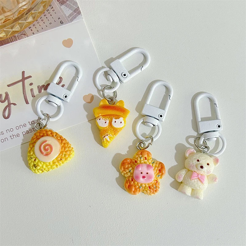 Cute Cartoon Food Animals Keychain Pendant Sweet Versatile Phone Charm Simple Kawaii Backpack Decoration Accessories Gifts