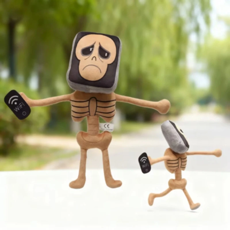 Nuova collezione 2025 Pot Hotspot Brainrot peluche - Simpatico scheletro farcito giocattolo Meme personaggio bambola per i fan dei giochi regalo del festival