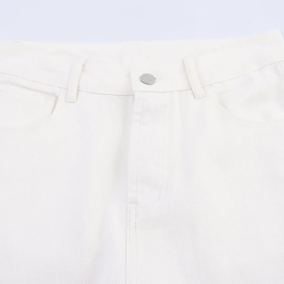 Faionable Rivet décoré jambe droite jean pantalon Long femme polyvalent taille moyenne coton l taille bouton fermeture