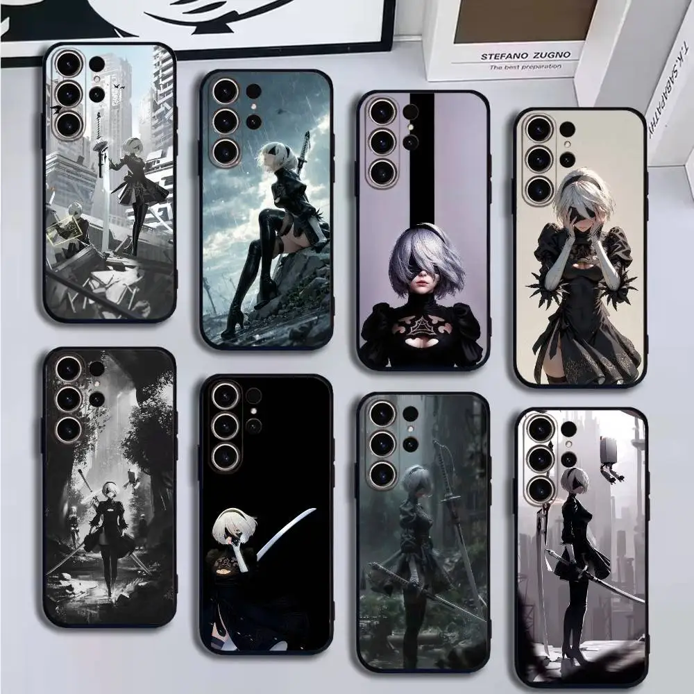 

Nier automatas 2bX2a cool game girl Phone Case For SamsungS25,24,21,22,23,30,Ultra,20,Plus,Fe,Lite,Note,10,9,Soft Black Cover