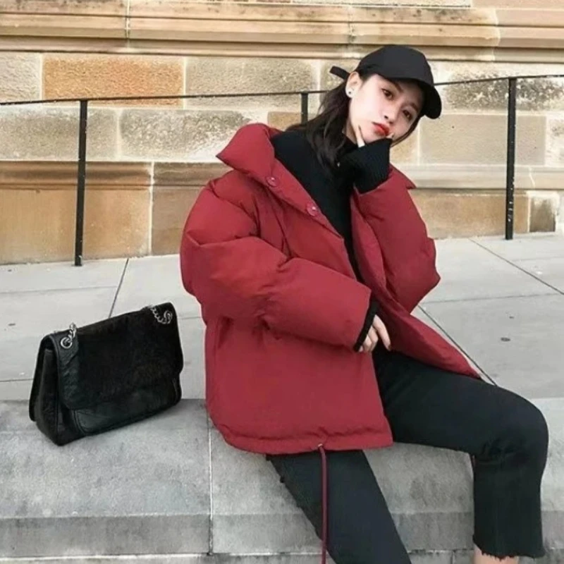 Manteau court en duvet pour femme, veste bouffante ample de Style coréen, isolé thermique, vêtements d'extérieur à la mode, nouvelle collection hiver 2025