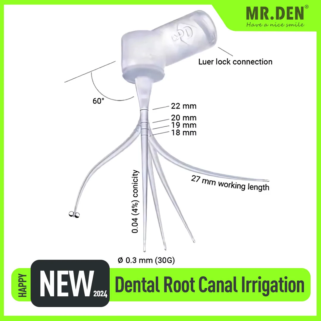 Swiss PD Octopus with Graduated Angle Flexible Plastic Two-hole Root Canal Irrigation Tip with Syringe Bilateral Oral Endodontic