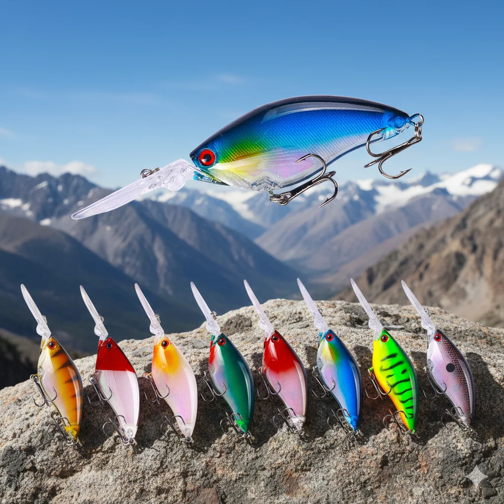 3 Stück 12,5cm 20,5g Tieftauchender Crankbait, 0,5-3m Tauchtiefe Künstlicher Wobbler, Weitwurf Realistischer Schwimmköder für Barsch- und Hechtangeln