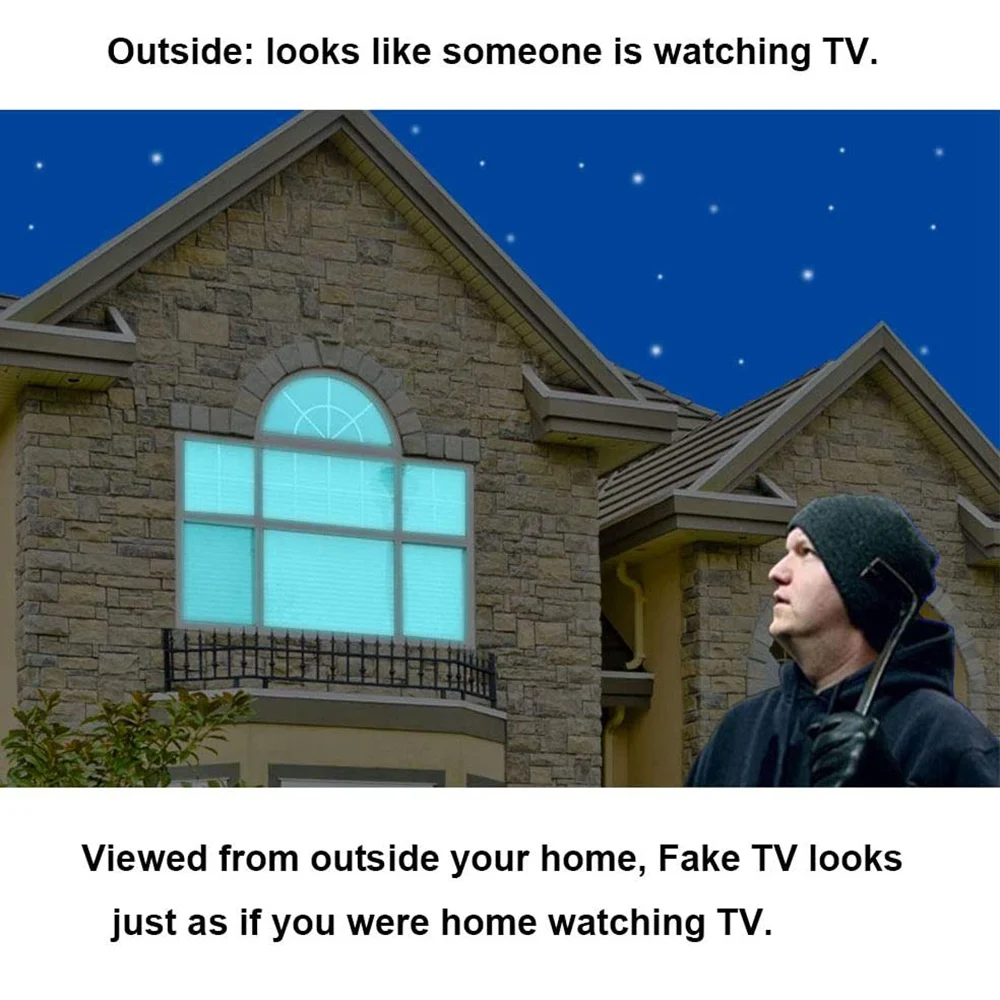 Fake TV Simulator With AC Adaptor Anti-Burglar And Theft Deterrent Home Security Timer And Sensor,EU Plug