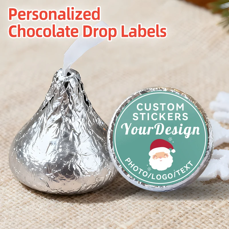 Custom Chocolate Photo Stickers, Personalized Round Labels for Christmas Candy Making, Wedding Party Decoration Craft Materials
