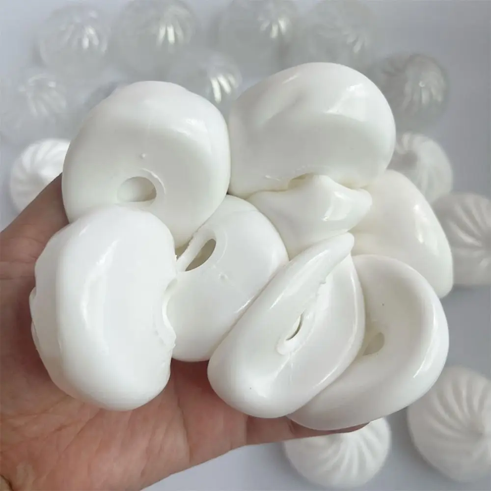 Slow-rebound Blank Craft DIY Steamed Bun Sensory Fidgets With Plug Dumpling Squishy Simulated Food Soft TPR DIY Empty Ball Skin