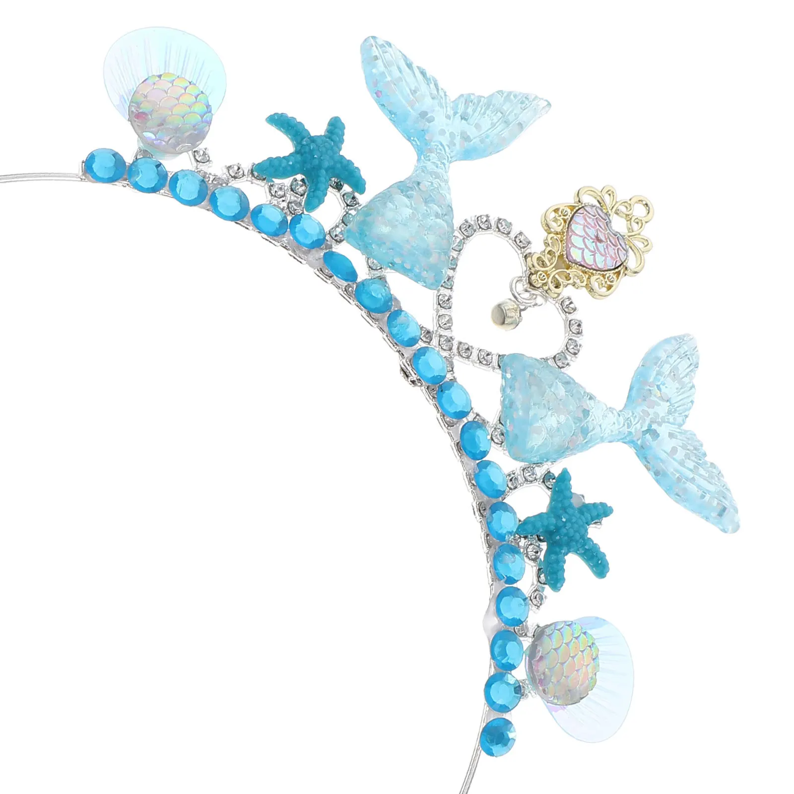 

Girls Headband Rhinestone Crown Cute Hair Accessory Party Tiara Mermaid Headband for Girls Holiday Birthday Hair