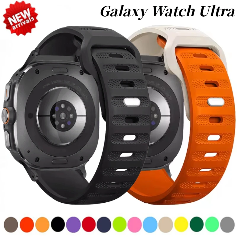 حزام سيليكون لساعة سامسونج جالاكسي الترا 2025 47 ملم سوار بديل رياضي قابل للتنفس لساعة جالاكسي 7 الترا كوريا باند