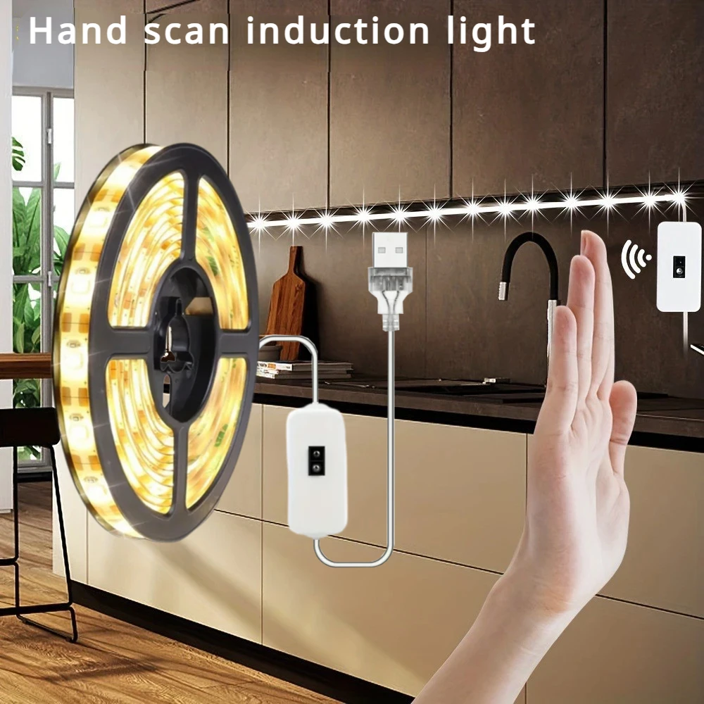 Schlafzimmer USB Hand Scan Sensor Lichtst reifen LED Bewegung Wohnzimmer Kleider schrank Dekoration Lichter Dekor Schuhkarton 5 V Küche Beleuchtung