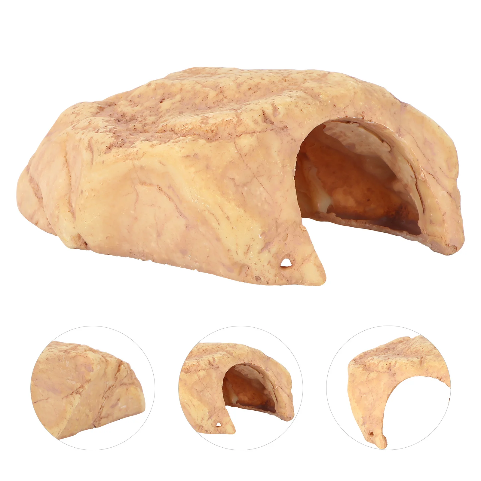 

1Pcs Yellow Simulation Stone Aquarium Resin Decoration Durable Fish Tank Ornament Landscape Supplies Hiding Cave