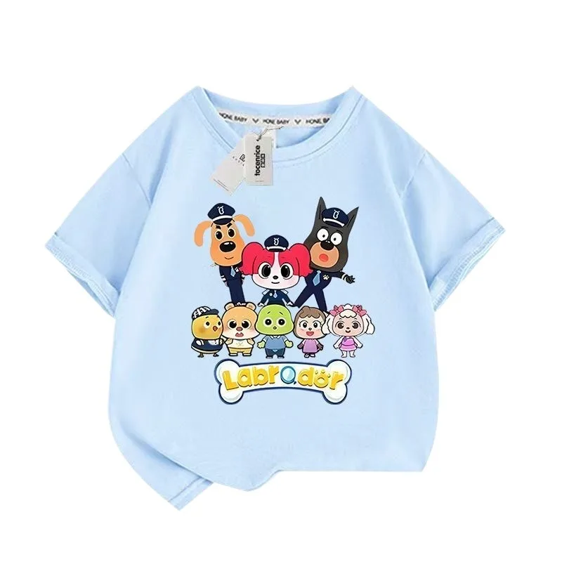 

New Sheriffs Labradors Summer Printed T Shirts Loose Fit Pure Cotton Short Sleeve Tees Soft Breathable Casual Daily Wear Tops