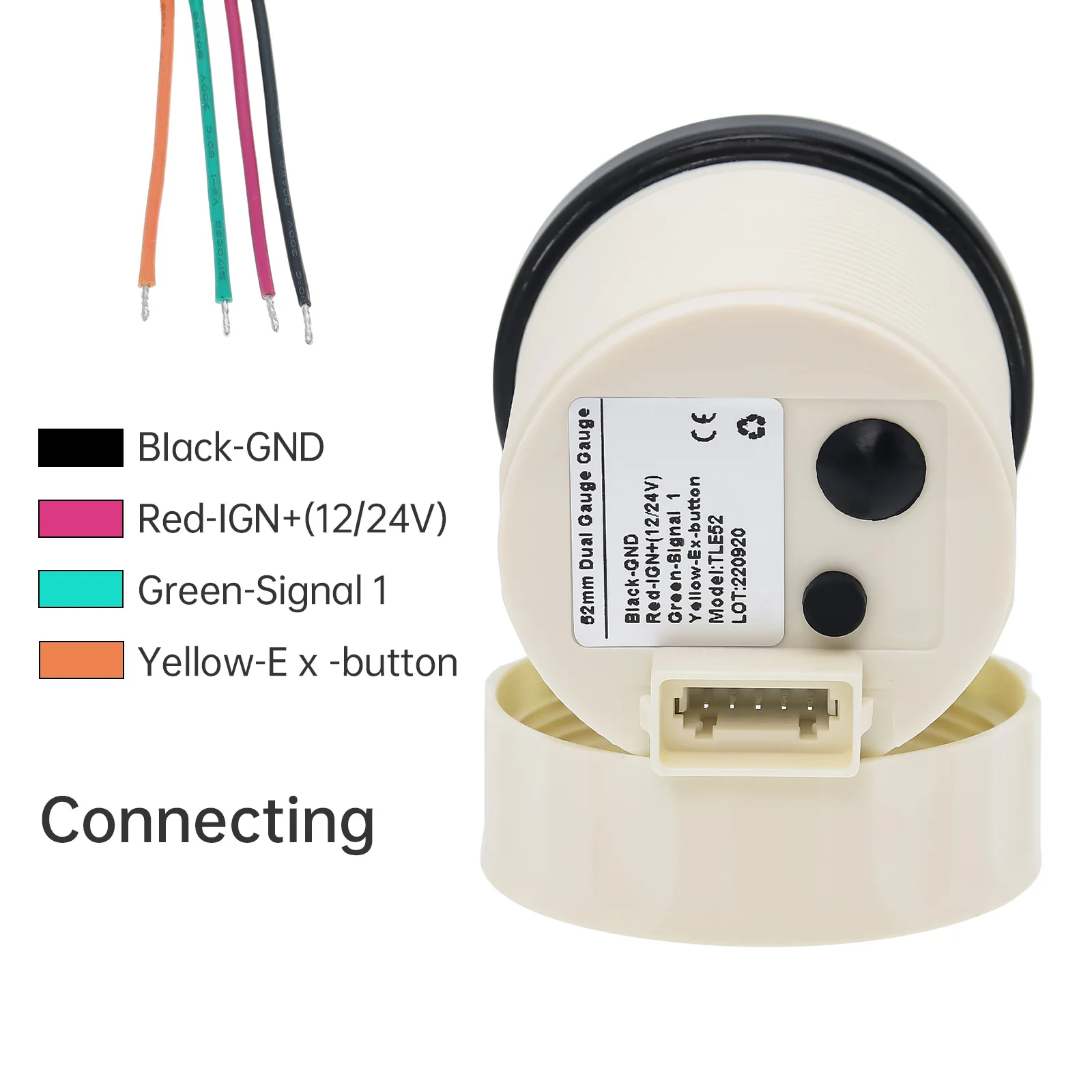 アラーム付きユニバーサル2 in 1デュアルゲージ,LED燃料レベルメーター,電圧計,燃料タンクレベルセンサー,車とボート用,カスタム,0-190オーム,52mm,新品